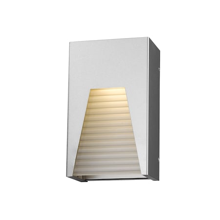 Z-Lite Millenial 1 Light Outdoor Wall Light, Silver & Frosted Ribbed 561S-SL-SL-FRB-LED